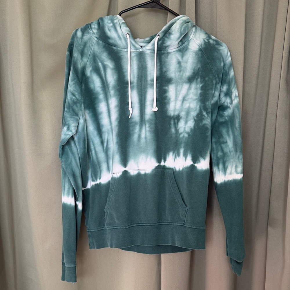 Zine Clothing Tie-Dye Hoodie - Teal and White